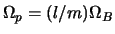 $\Omega_p=(l/m)\Omega_B$